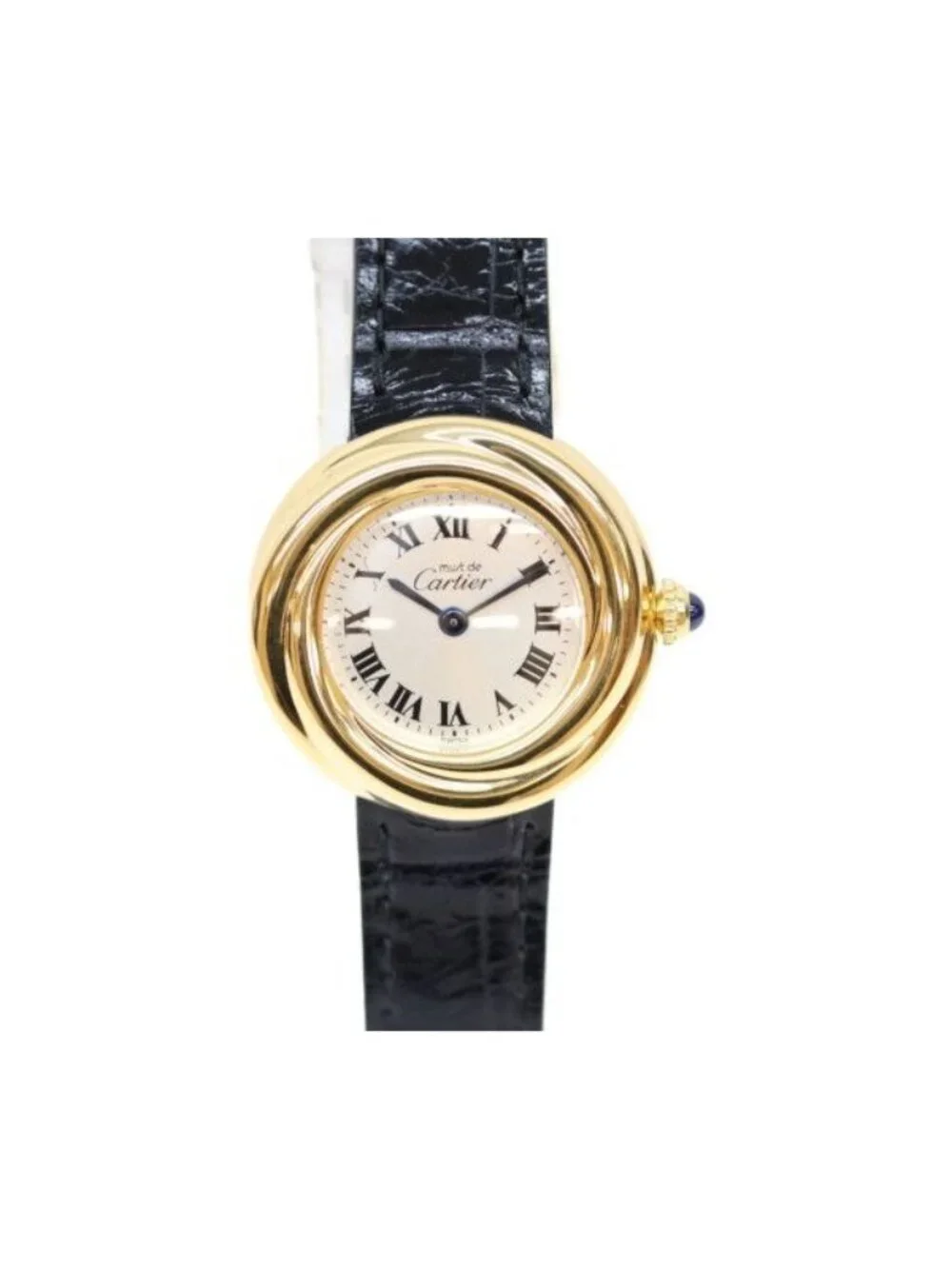 Cartier 925 Roman Silver Dial Must Trinity Vermeil Quartz
